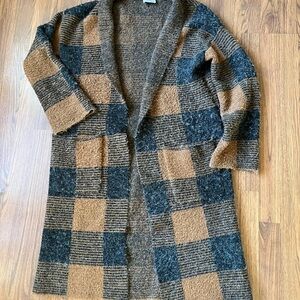 Cyrus Brown and Black Plaid Cardigan